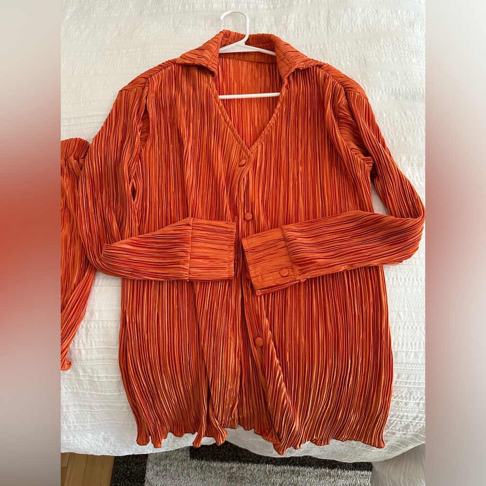 Metallic orange matching set